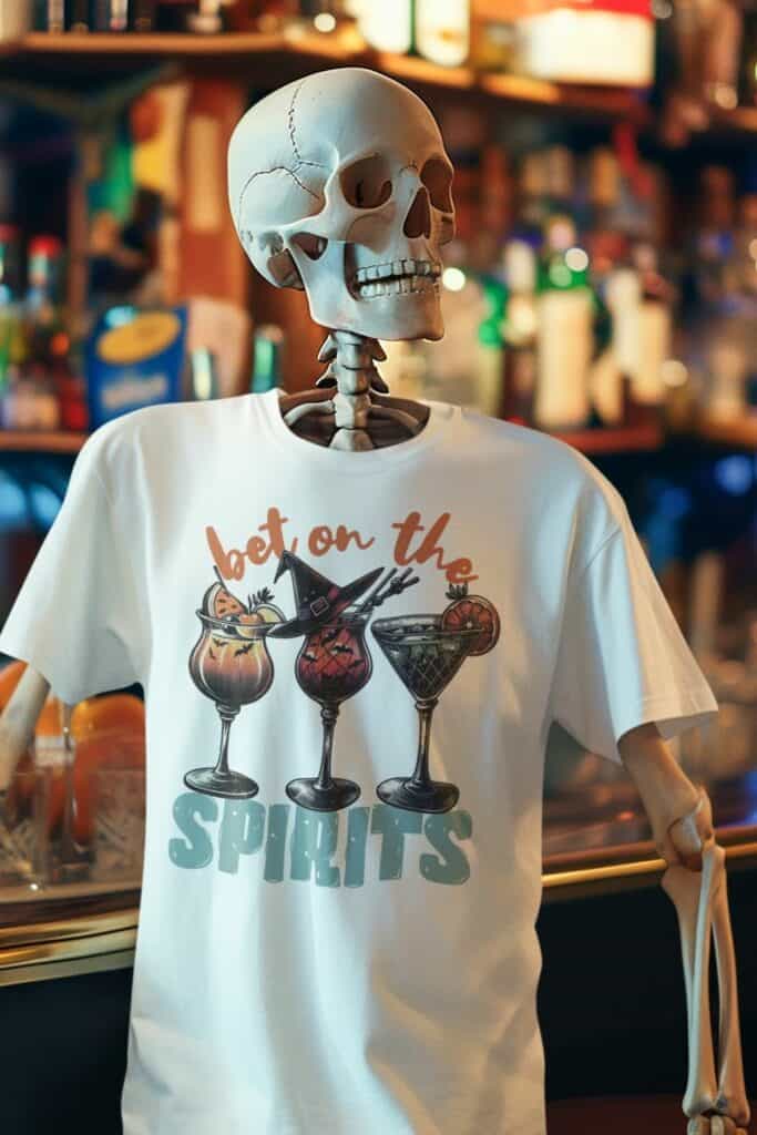 Bet On The Spirits White Halloween Tshirt For Women