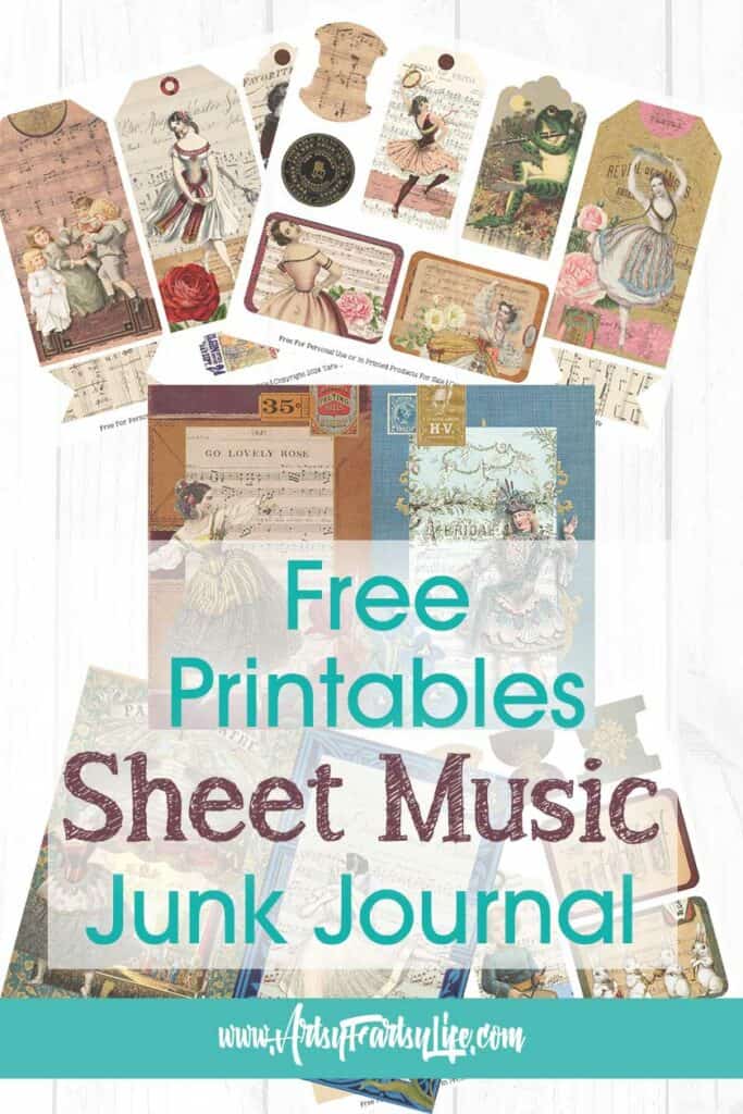 Sheet Music Junk Journal Kit – Free Printable – Artsy Fartsy Life