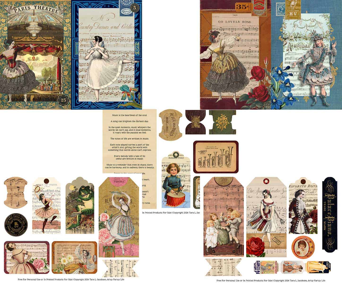 Sheet Music Junk Journal Kit - Free Printable · Artsy Fartsy Life