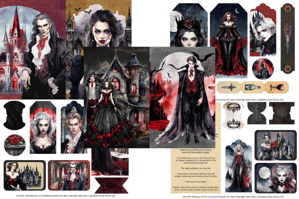 All 5 Vampire People Collage Sheets - Free Printable