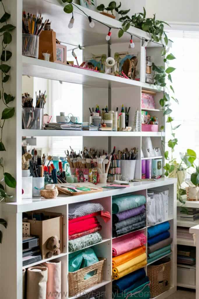 Craft Room Layout Ideas with Kallax