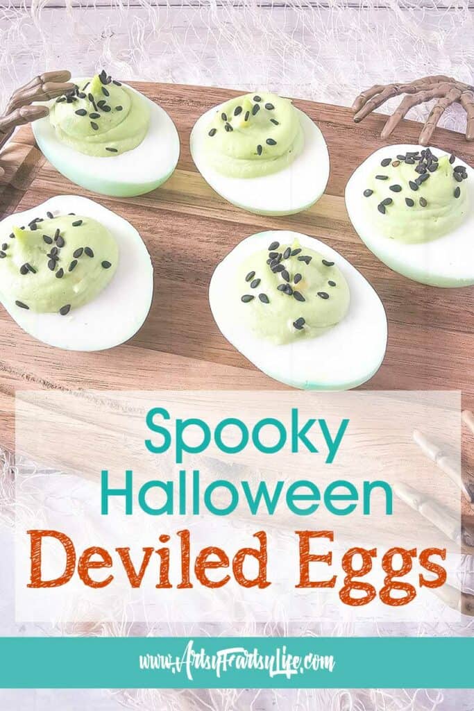 Spooky Green Deviled Eggs - A Halloween Treat