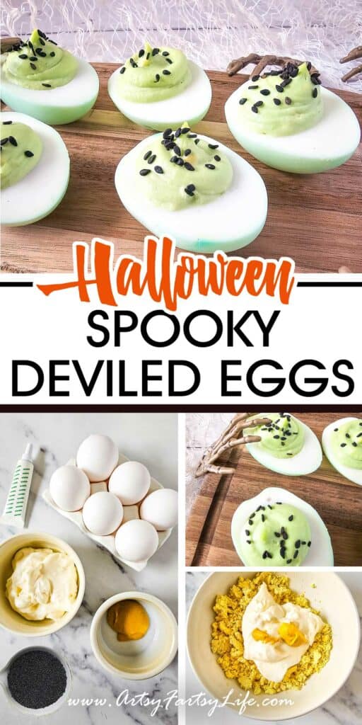 Spooky Green Deviled Eggs - A Halloween Treat