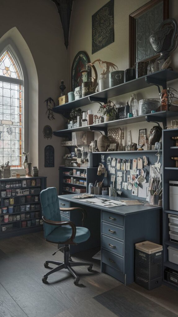 27 Dark Craft Room Ideas with an Aesthetic Work Desk Twist