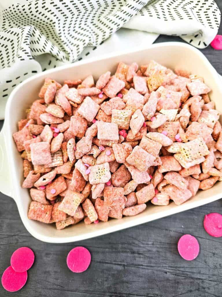 Pink Puppy Chow Chex Mix Recipe