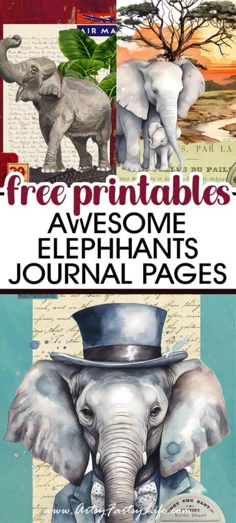 5 Awesome Elephants Journal Pages: Vintage Meets Watercolor Elegance
