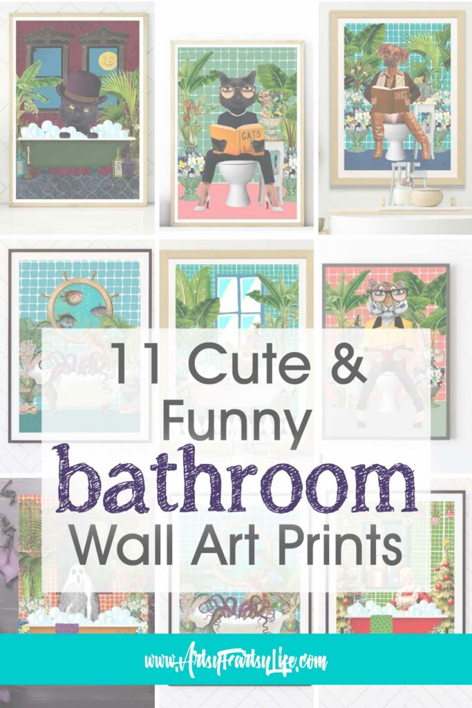 11 Cute and Funny Bathroom Wall Art Prints for Instant Download