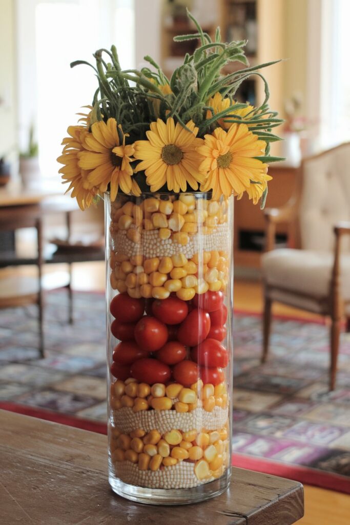 Farmer’s Market Vibes with Tomatoes, Corn, and Daisies For Summer