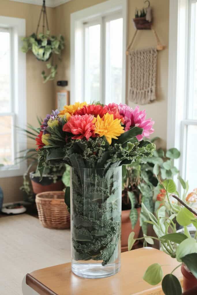 Vibrant Veggies: Rainbow Hues with Kale and Daisies For Spring