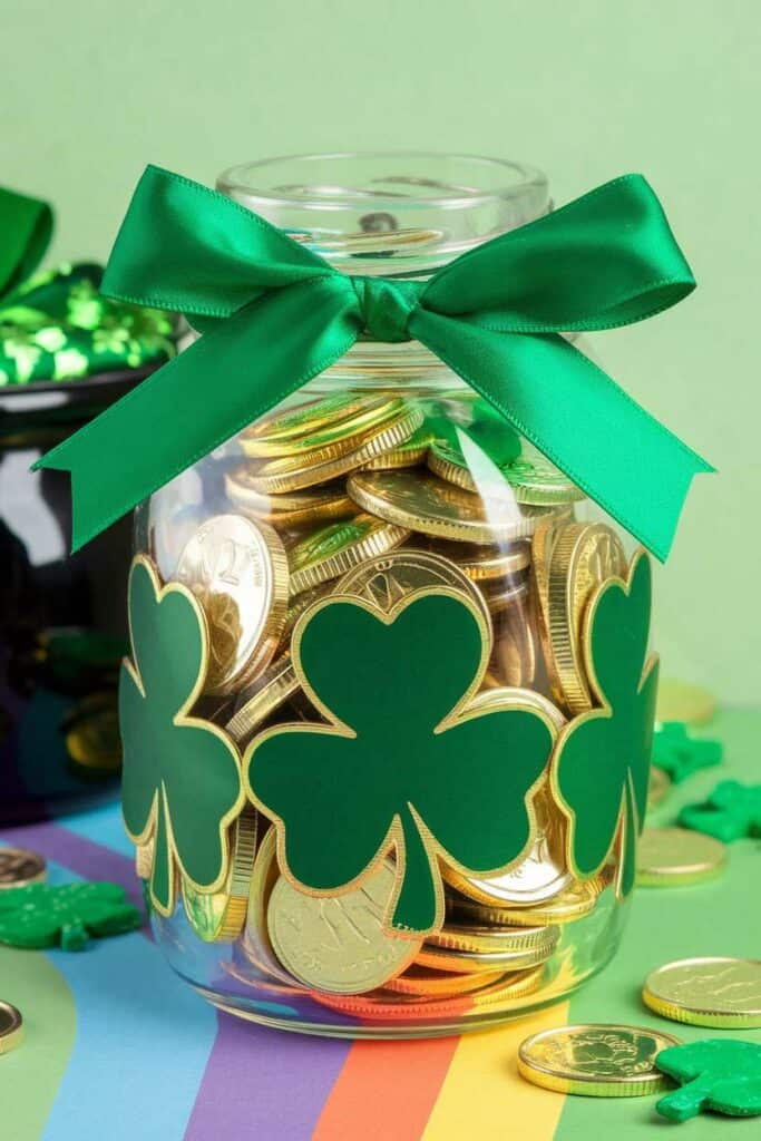 Lucky Charm: St. Patrick’s Day Coin and Clover Jars