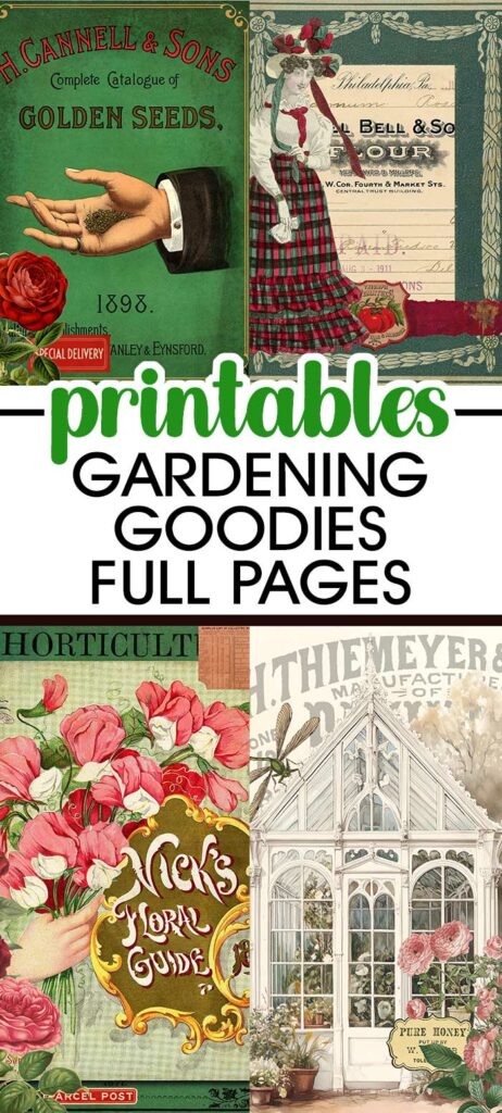 5 Free Vintage Gardening Printables - Great For Journals, Scrapbooking or Planners!