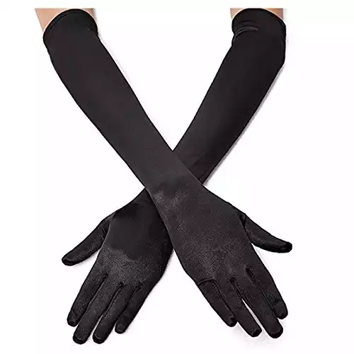 Long Black Opera Party Gloves