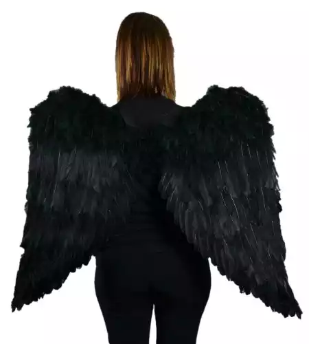 Large Black Adult Angel Wings