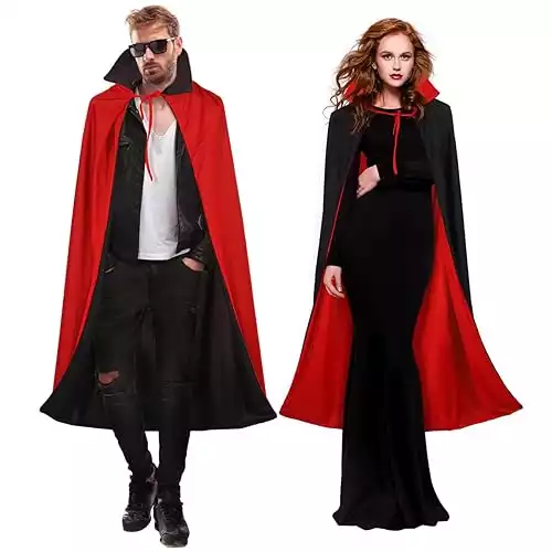 Black Red Halloween Vampire Costume Cape