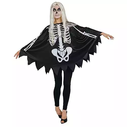 Halloween Adult Skeleton Poncho