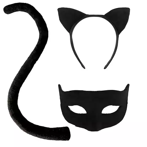 Halloween Black Cat Costume Set for Women