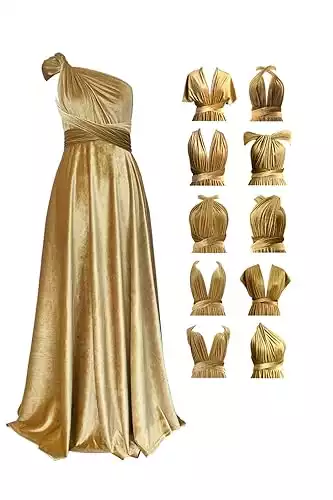 Velvet Gold Infinity Dress with Bandeau