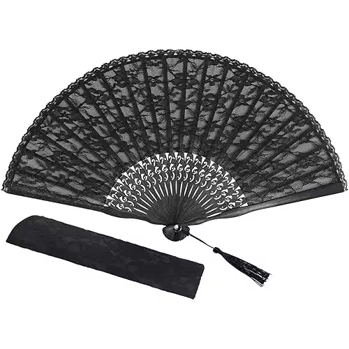 Lace Handheld Chinese Folding Fan