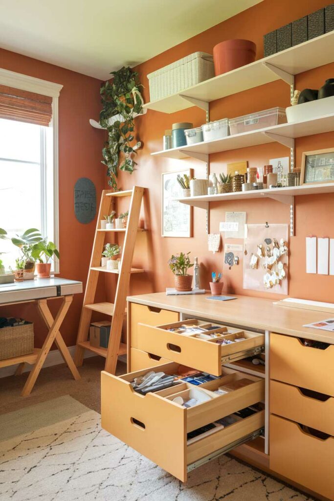 10. Space-Saving Craft Room Office