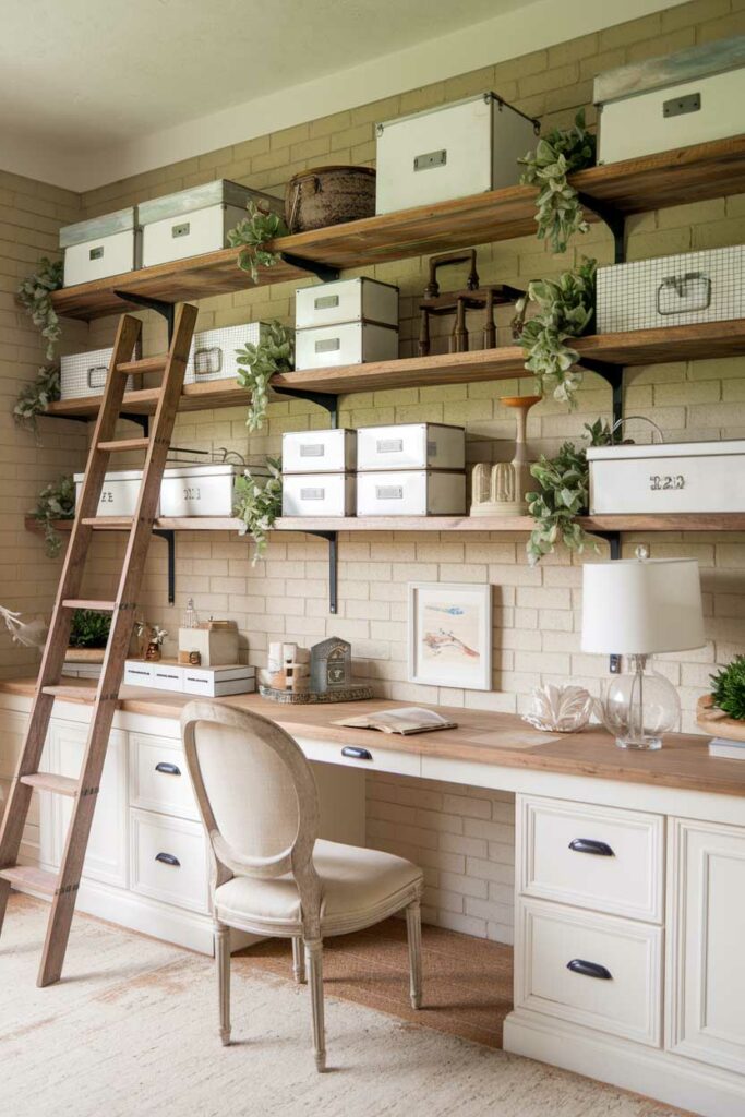 11. Farmhouse-Inspired Office Craft Room