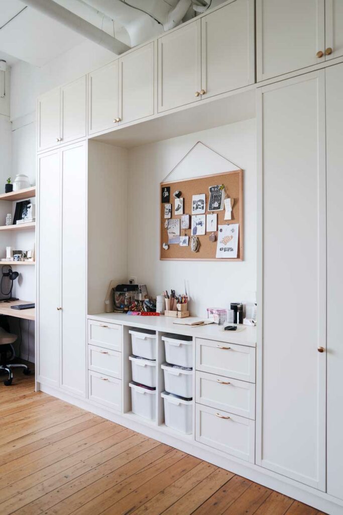 5. Minimalist Office Craft Room Organization