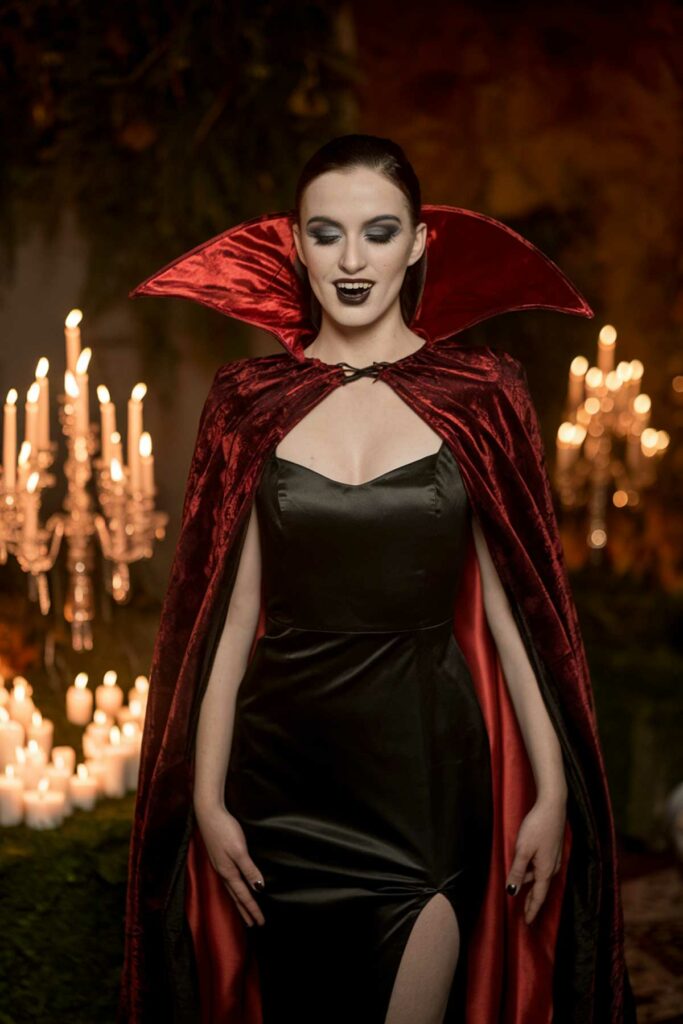 2. DIY Glamorous Vampire Halloween Costume