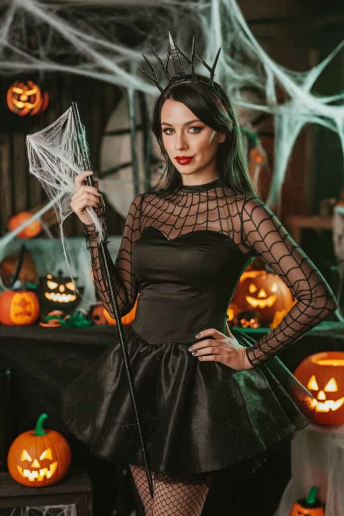 14. DIY Spider Queen Halloween Costume