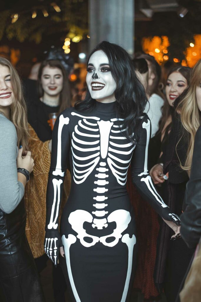 7. DIY Stylish Skeleton Halloween Costume