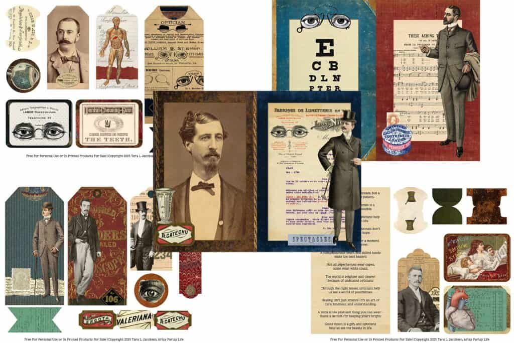 Vintage Doctors, Dentists & Opticians Theme - Free Printable Junk Journal