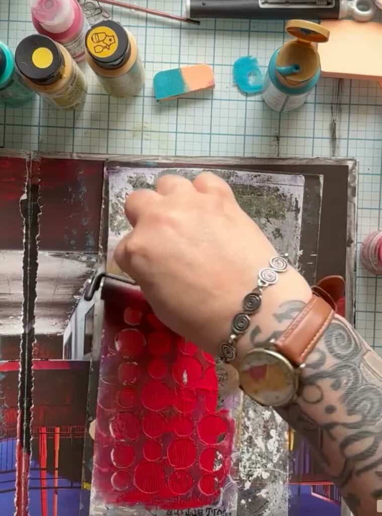 How To Make Grunge Mixed Media Backgrounds With Stencils and Gel Plates