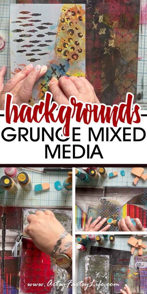 How To Make Grunge Mixed Media Backgrounds With Stencils and Gel Plates