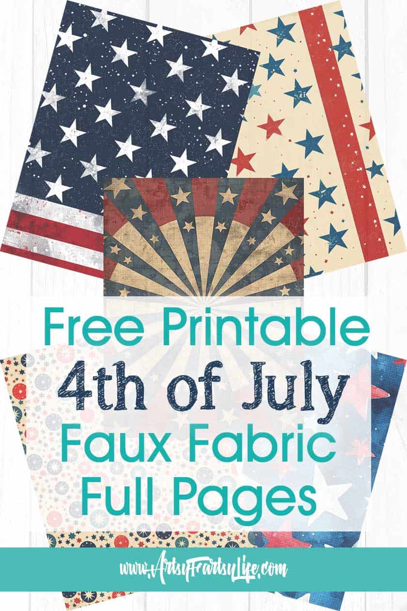 Free 4th of July Faux Fabric Printables for Patriotic Crafting