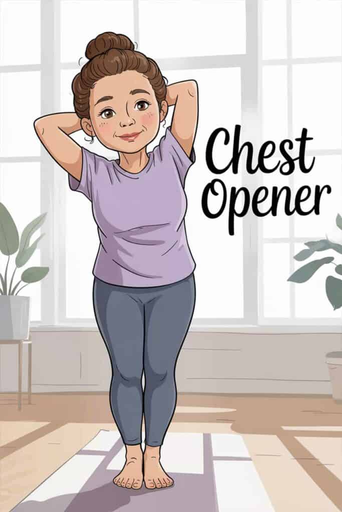 5. Chest Opener (hands clasped behind back or against a wall) 5. Chest Opener (hands clasped behind back or against a wall)