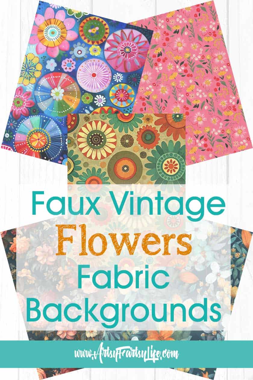 Full Page Faux Vintage Fabric Background Printables