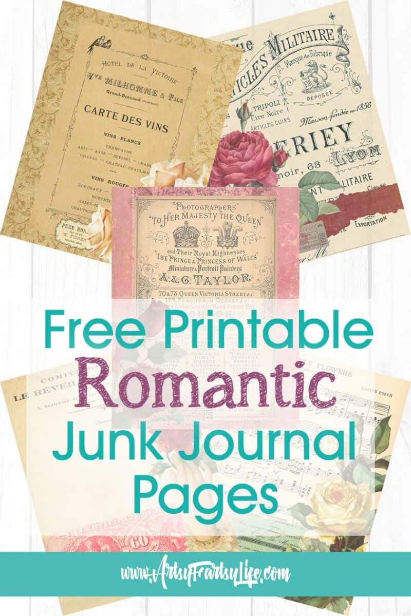 5 Romantic Junk Journal Page Printables · Artsy Fartsy Life