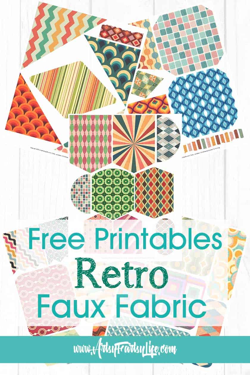 5 Free Printable Retro Faux Fabric Ephemera Printables