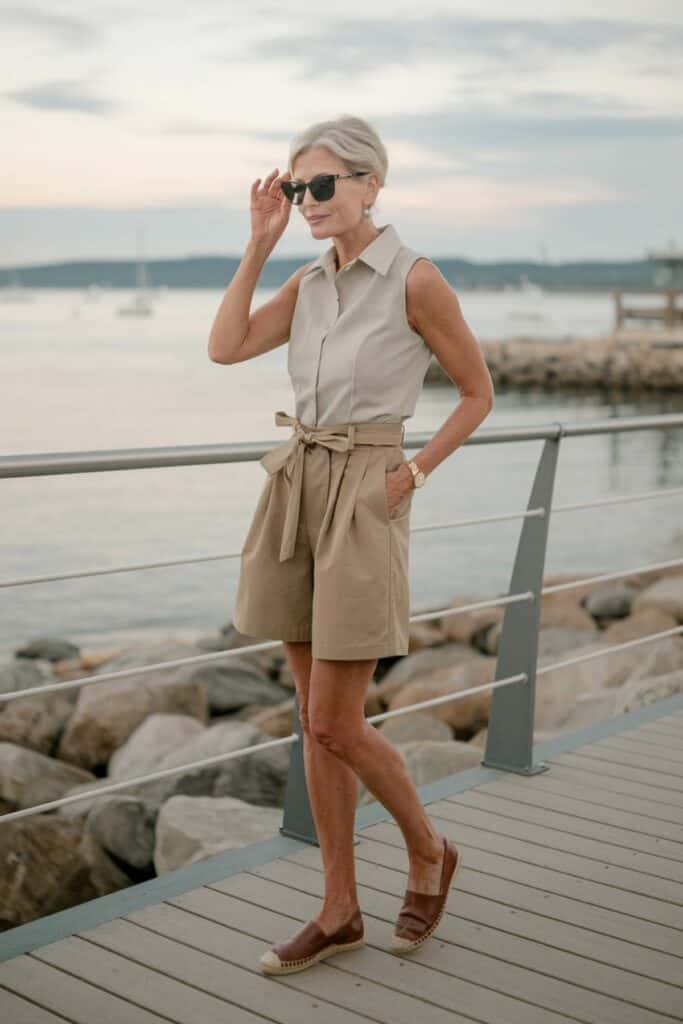 10. Chic in Khaki Paperbag Shorts 10. Chic in Khaki Paperbag Shorts