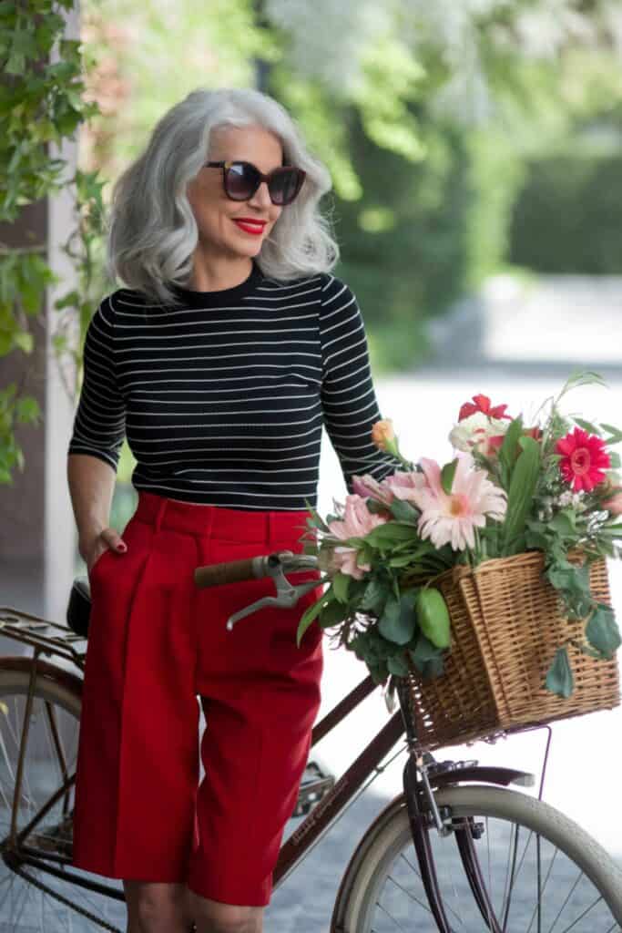 15. Vintage Red Shorts with Bold Stripes 15. Vintage Red Shorts with Bold Stripes