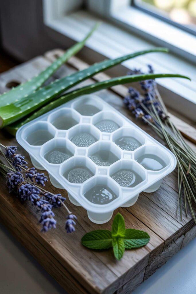 Natural Aloe Vera Ice Cubes for Sunburn Relief Natural Aloe Vera Ice Cubes for Sunburn Relief