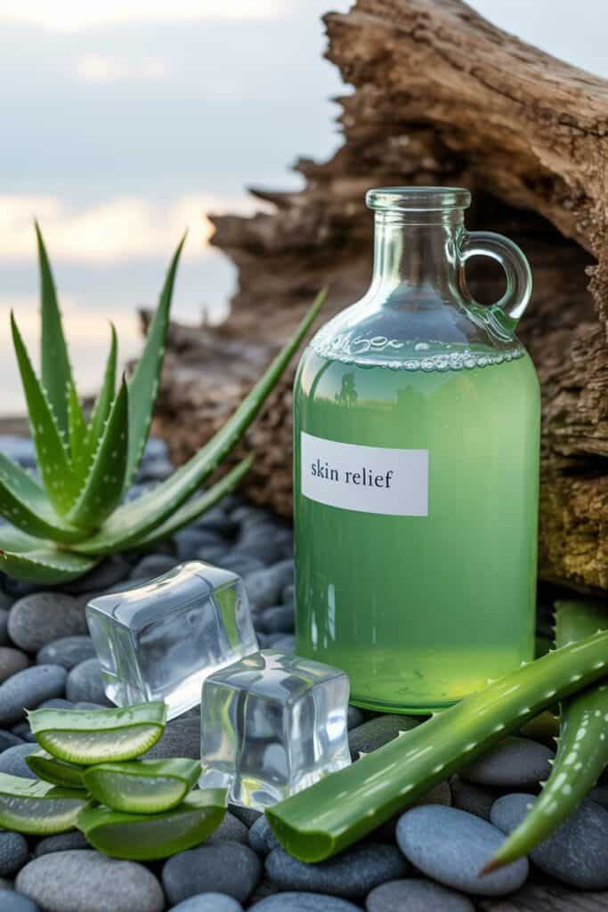 Natural Aloe Vera Ice Cubes for Sunburn Relief Natural Aloe Vera Ice Cubes for Sunburn Relief