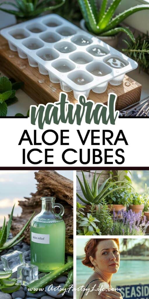 Natural Aloe Vera Ice Cubes for Sunburn Relief