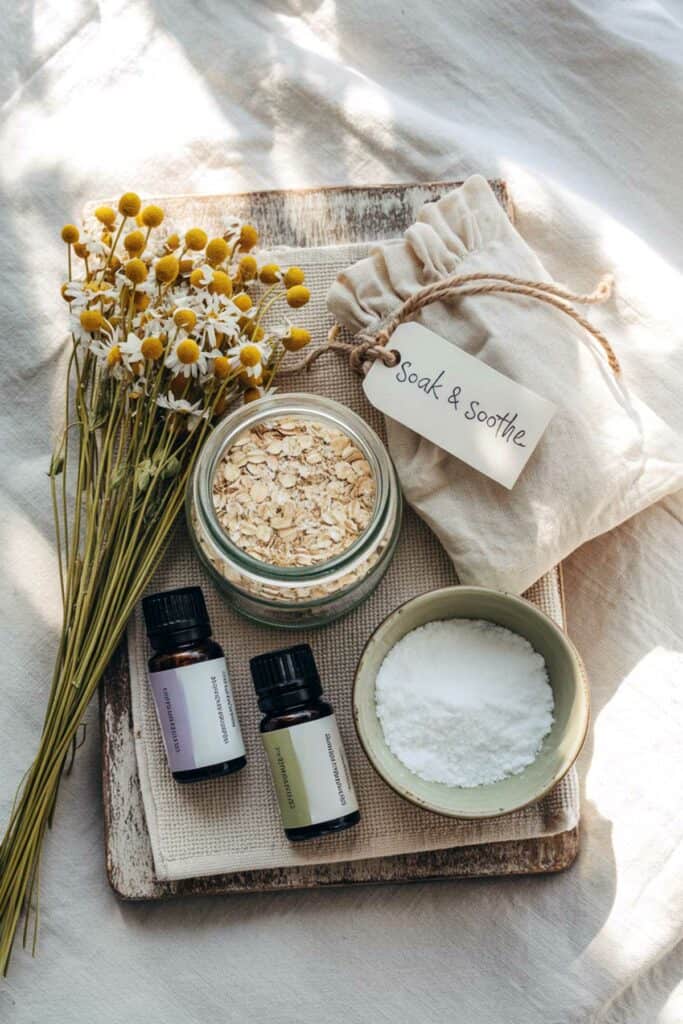 DIY Chamomile and Oatmeal Sunburn Bath Soak DIY Chamomile and Oatmeal Sunburn Bath Soak