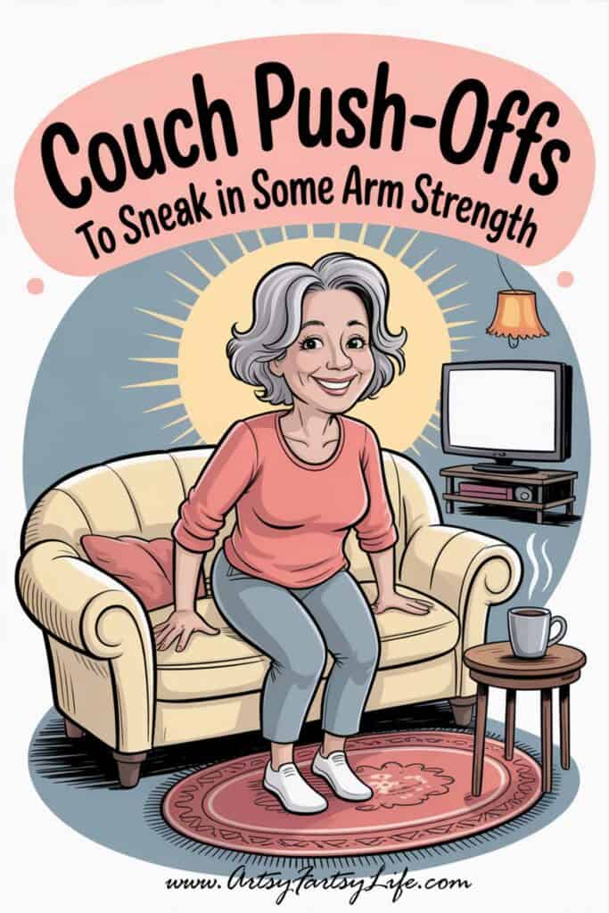2. Couch Push-Offs to Sneak In Some Arm Strength 2. Couch Push-Offs to Sneak In Some Arm Strength