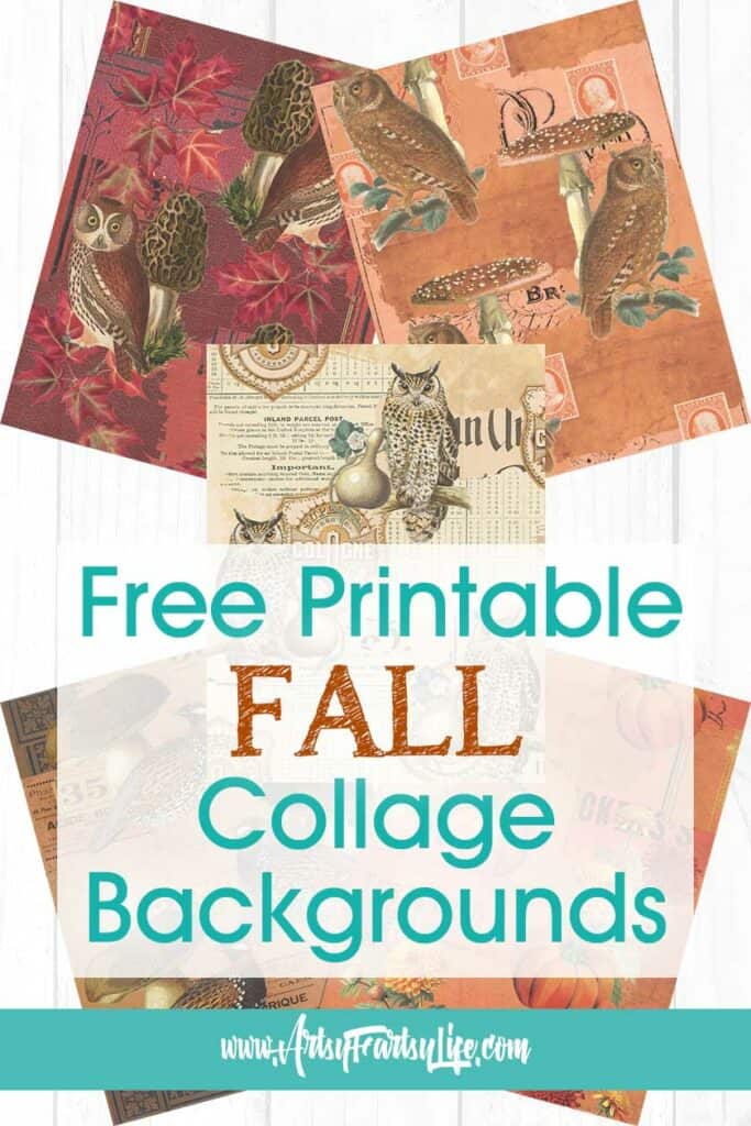 5 Free Printable Fall Collage Backgrounds for Junk Journals & Autumn Crafting