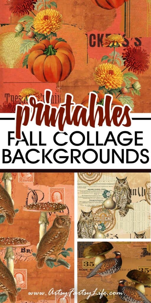 5 Free Printable Fall Collage Backgrounds for Junk Journals & Autumn Crafting