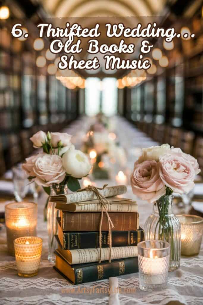 6. Old Books & Sheet Music For Wedding Decorations 6. Old Books & Sheet Music For Wedding Decorations