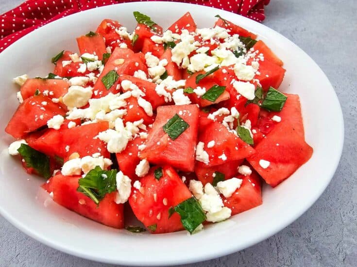 Vintage Watermelon Feta Salad Like Grandma Made!