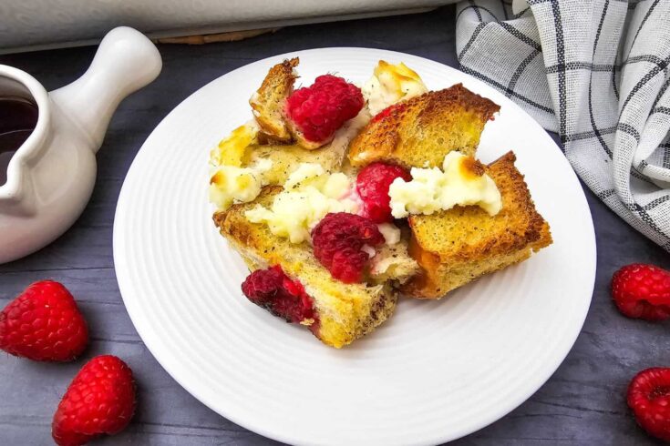 Raspberry Cheesecake French Toast Casserole