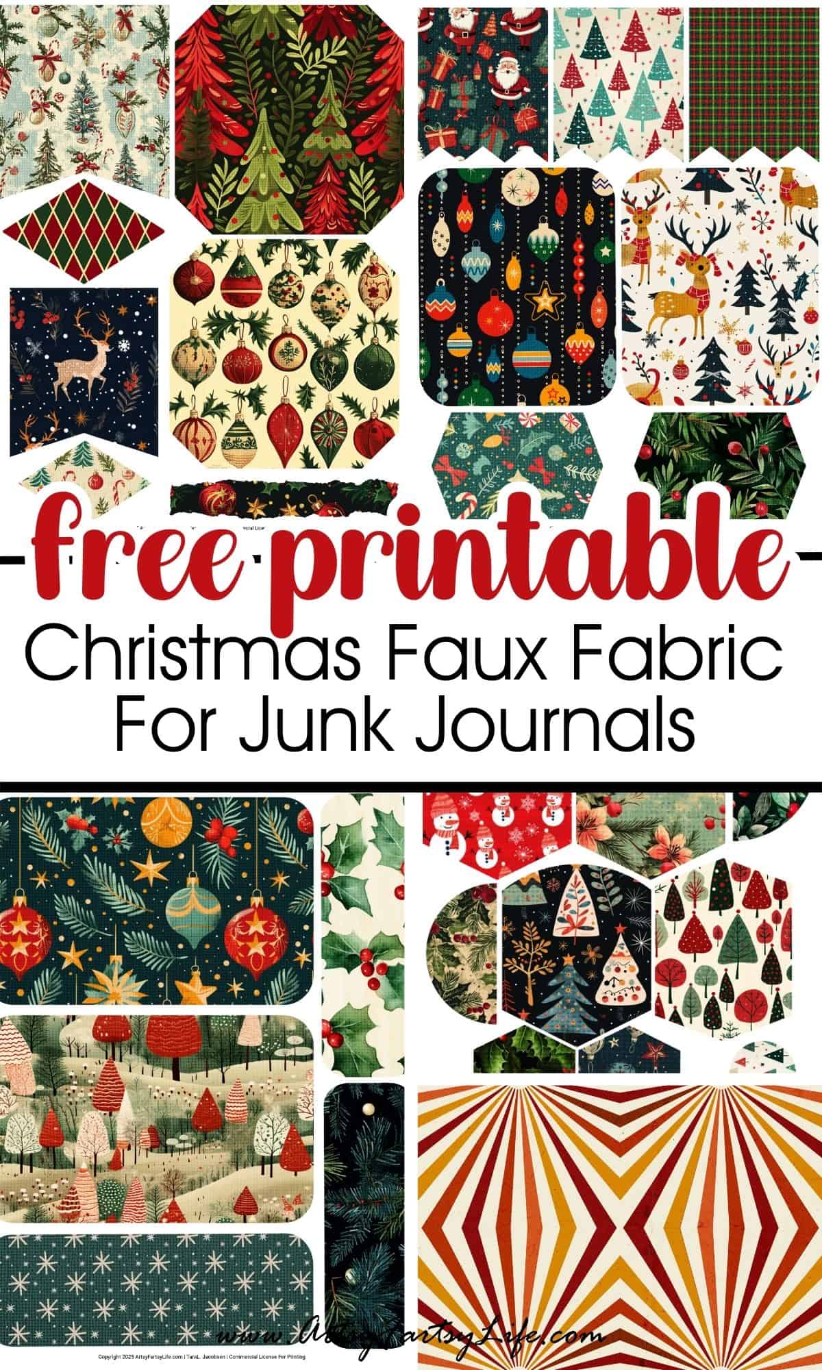 Cozy Christmas Faux Fabric Printables – Free for Your Junk Journal Joy!