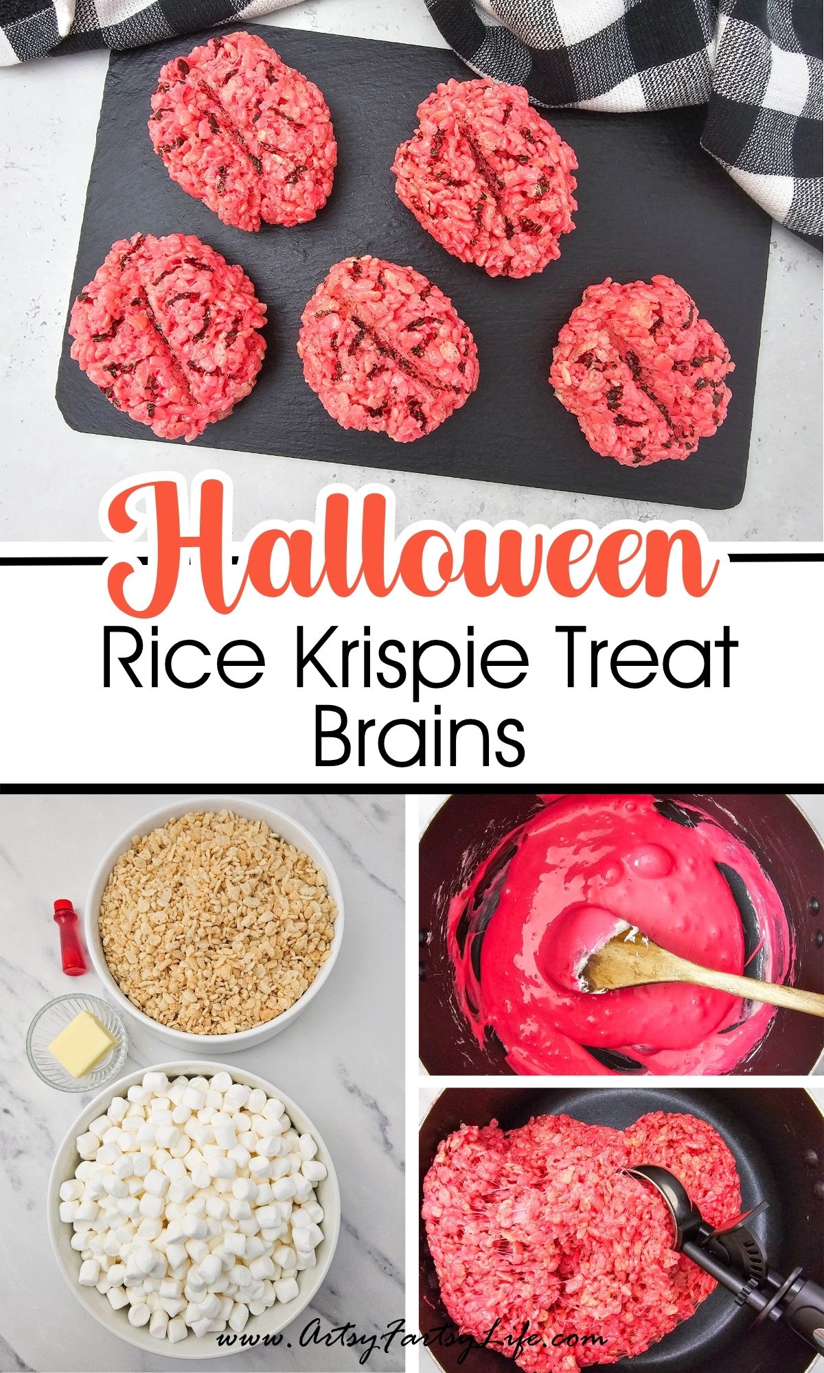 Creepy Halloween Rice Krispies Brains